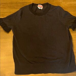Kate Spade Black Knit Top medium ruffle sleeve